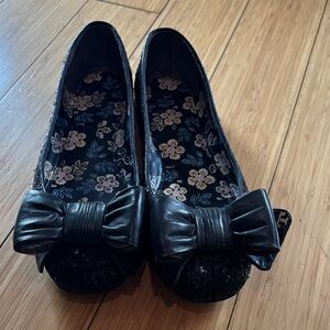 Tory Burch Black Sequin Bow Flats